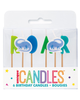 Dinosaur "Roar" Blue & Green Pick Birthday Candles