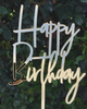 Gold Happy Birthday Cake Topper