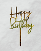 Gold Happy Birthday Cake Topper