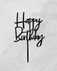 Black Happy Birthday Cake Topper