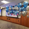 "Blue Chrome Spark" ~ 7 Standard & Confetti Latex Balloon Bouquet #CL13