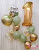 Sage Spark ~ Number & Bespoke Bubble Balloon Bouquet Set #608