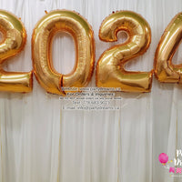 "2024" Gold 40" Jumbo Number Foil Balloon Set #GB5