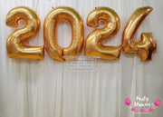 "2024" Gold 40" Jumbo Number Foil Balloon Set #GB5
