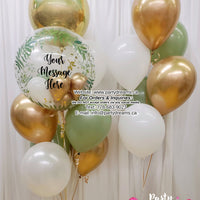 Sage Elegance ~ Bespoke Bubble Balloon Bouquet #386