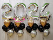 Deluxe "2024" Silver Jumbo Number Foil Balloon Set #211-B