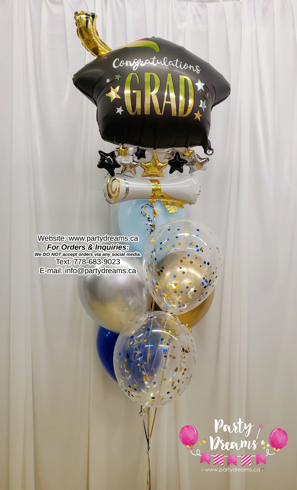 Golden Achiever ~ Graduation Balloon Bouquet #505