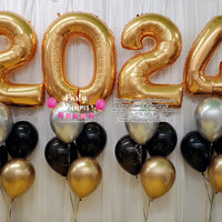 Deluxe "2024" Gold Jumbo Number Foil Balloon Set #211