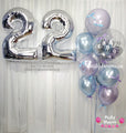 Velour Mist ~ Number & Bespoke Bubble Balloon Bouquet Set #621