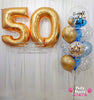 Blue Royale ~ Number & Bespoke Bubble Balloon Bouquet Set #651