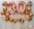 Rosé Glow ~ Rose Gold Number Birthday Balloon Bouquet Set #105
