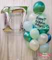 Arctic Élan ~ Number & Bespoke Bubble Balloon Bouquet Set #643