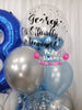 Blue Lumina ~ Number & Bespoke Bubble Balloon Bouquet Set #661