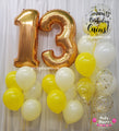 Sunny Bliss ~ Number & Bespoke Bubble Balloon Bouquet Set #681