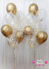"Golden Pearl" ~ 2 sets of 7 - Standard & Confetti Latex Balloon Bouquet #CL11