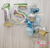Blue Luxe (B)~ Number & Bespoke Bubble Balloon Bouquet Set #514