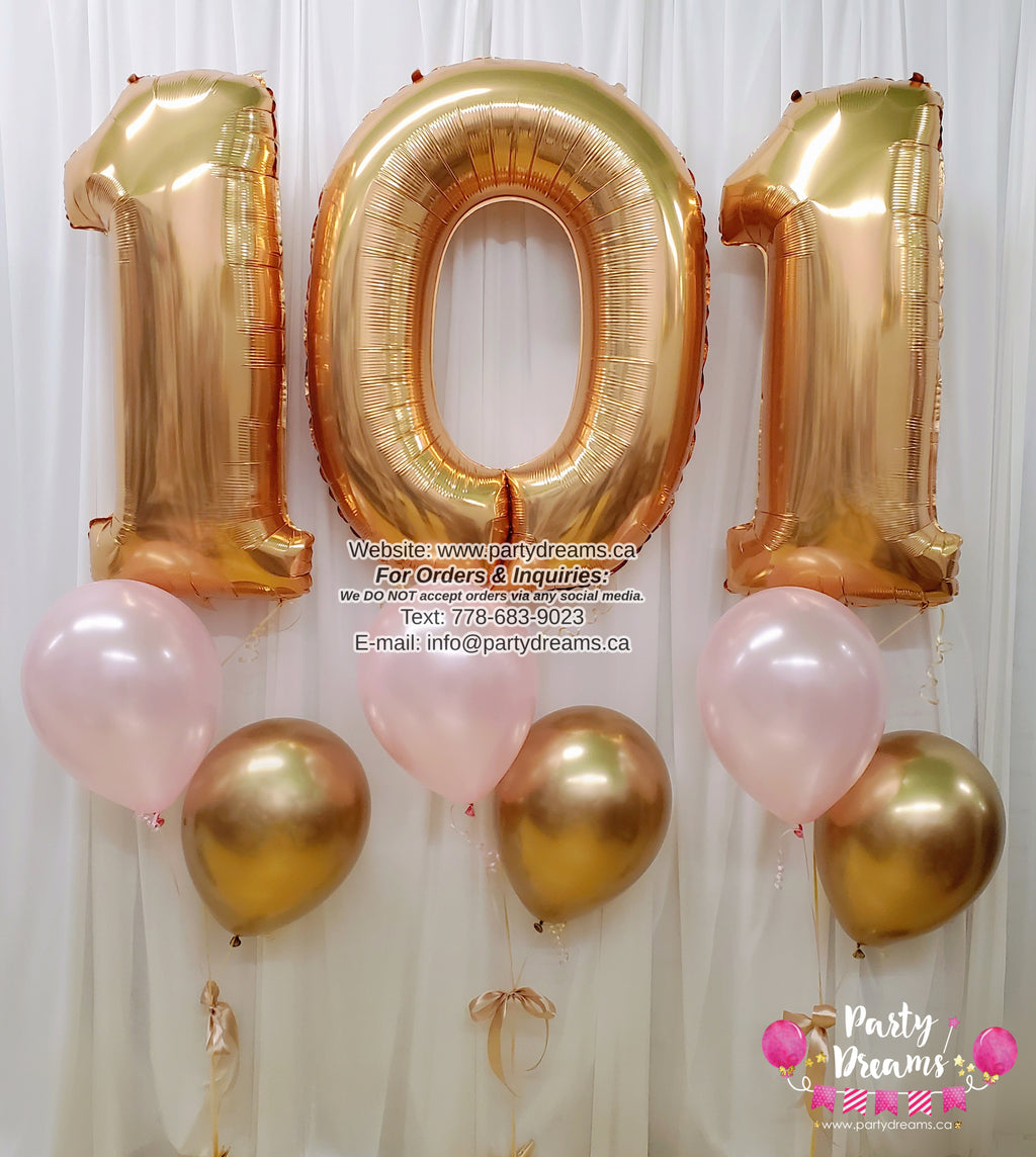 Jumbo Number Birthday Balloon Bouquet Set #380