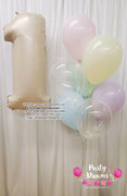 Simply Pastel ~ Birthday Number Balloon Bouquet Set #350