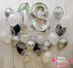 Timeless Yet Modern ~ Jumbo Number Birthday Balloon Bouquet Set #351