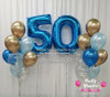 Blue Radiance ~ Number Birthday Confetti Balloon Bouquet Set #722