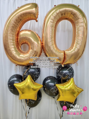 Milestone Number Birthday Balloon Bouquets Set #BDH10
