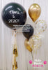 New Year's Eve Personalized Confetti-Filled *POP* Round Balloon Bouquet Set #621