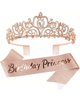 "Birthday Princess" Rose Gold Tiara & Sash Set