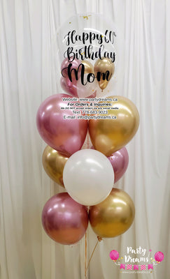 Pink Elegance ~ Bespoke Bubble Balloon Bouquet #356