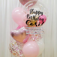 Pink & Gold Marble Party! ~ Bespoke Bubble Balloon Bouquet #346