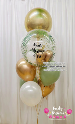Sage Delight ~ Bespoke Bubble Balloon Bouquet #506