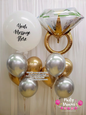 Engagement Sparkle ~ Personalized Round Balloon Bouquet #399