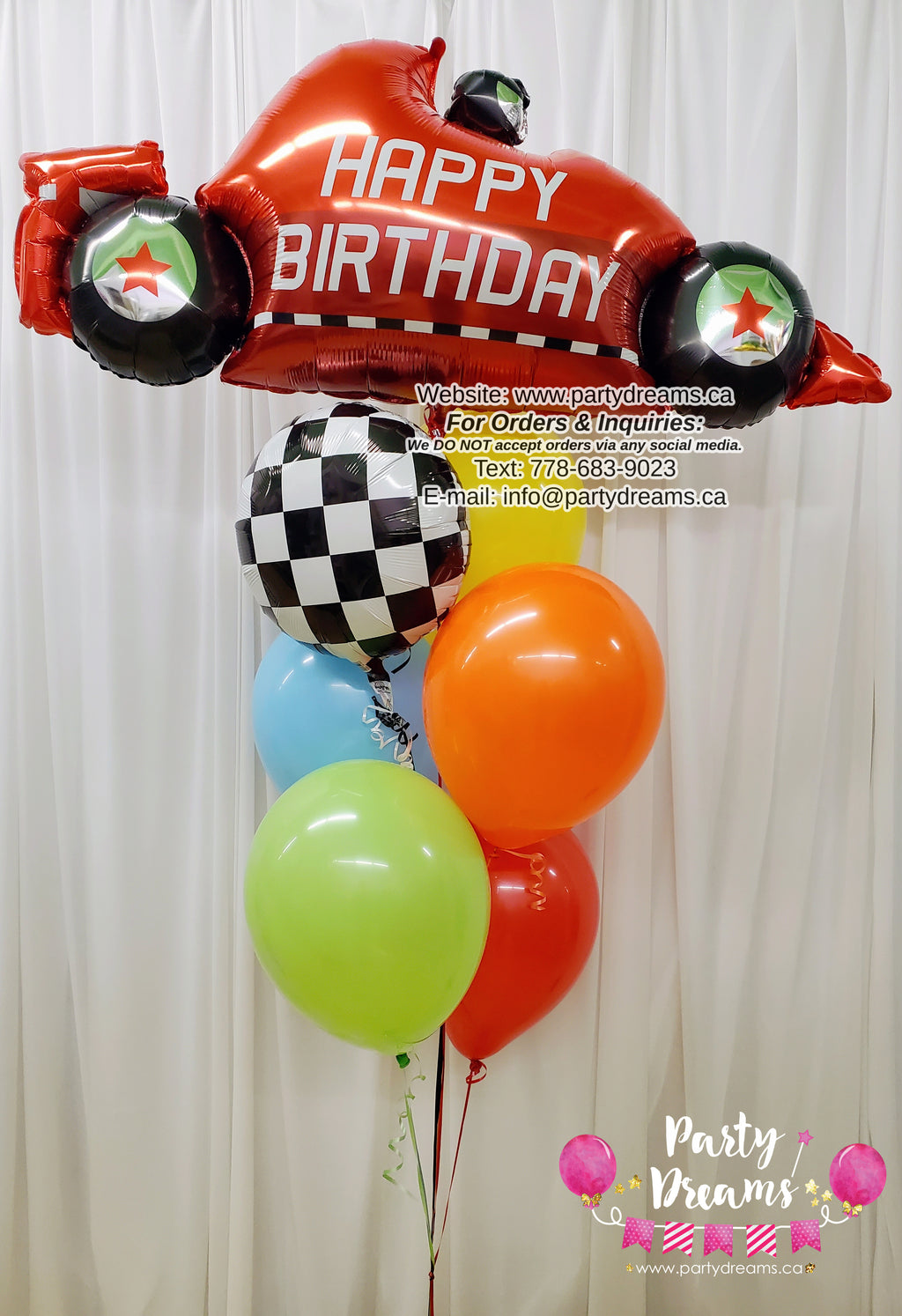 Race Car Fun!~ Birthday Balloon Bouquet #344