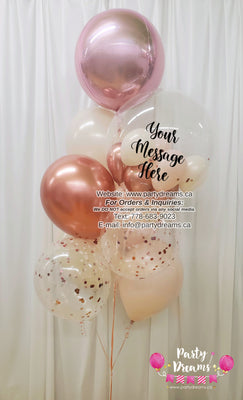 Blush In Style ~ Bespoke Bubble Balloon Bouquet #338