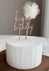 Wooden Happy Birthday Cake Topper