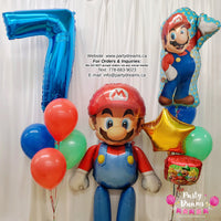 Super Mario Birthday Airwalker Balloon Bouquet Set #347