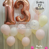 Soft Sunshine ~ Jumbo Number & Bespoke Bubble Balloon Bouquet Set #233