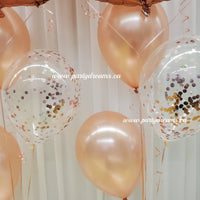 Rose Gold Jumbo Number & Confetti Balloon Bouquet Set #JC01