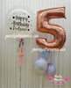 Jumbo Number & Personalized Birthday Round Balloon Bouquet Set #357