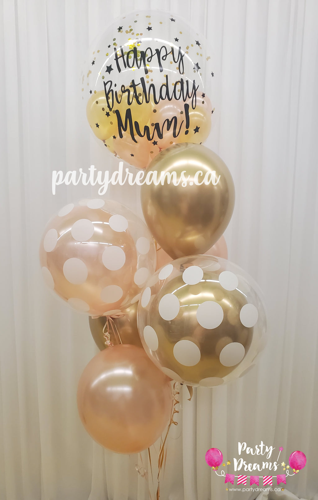 Simply Gold ~ Bespoke Bubble Balloon Bouquet #BA03