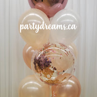 Bespoke Rose Gold Confetti Bubble Balloon Bouquet #CH22