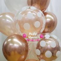 Rose Gold Dynasty ~ Bespoke Bubble Balloon Bouquet #BA05