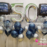 Midnight Blue ~ Jumbo Number Birthday Balloon Bouquet Set #138