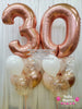 Angel Blush ~ Jumbo Number Birthday Balloon Bouquet Set #129