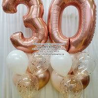 Angel Blush ~ Jumbo Number Birthday Balloon Bouquet Set #129
