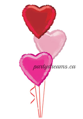 3 - Foil Heart Balloon Bouquet