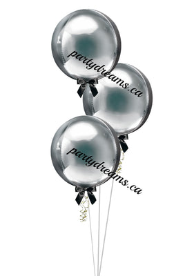 3 Foil Orbz Balloons Bouquet