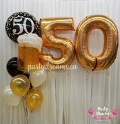 Cheers to 50 Years! ~ Jumbo Number Birthday Balloon Bouquet Set #157