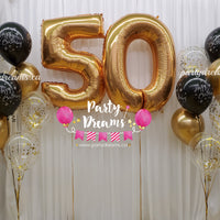 Jumbo Number Birthday Confetti Balloon Bouquet Set #81