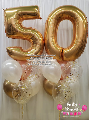 Forever Elegant ~ Jumbo Number Birthday Balloon Bouquet Set #255