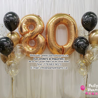 Jumbo Number Birthday Confetti Balloon Bouquet Set #81